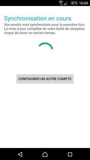 Veuillez attendre la fin de la procédure de synchronisation