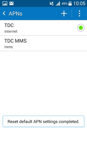 Your phone will reset to default Internet and MMS settings