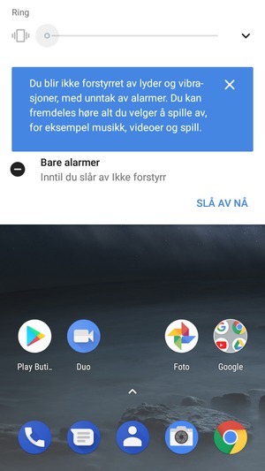 Trykk en gang til for lydløs modus