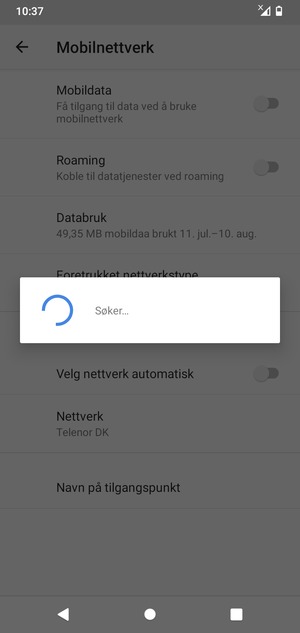 Vent til søket er ferdig
