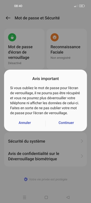 Sélectionnez Continuer