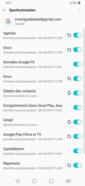 Vos informations seront synchronisées