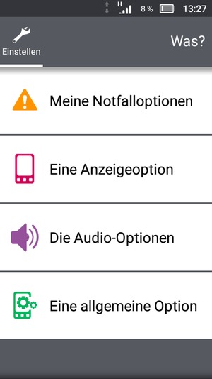 Scrollen Sie und wählen Sie Eine allgemeine Option