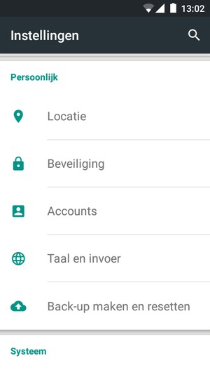 Scroll naar en selecteer Beveiliging