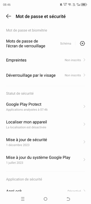 Votre téléphone est maintenant sécurisé par un écran de verrouillage