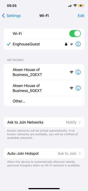 You are now connected to the Wi-Fi network