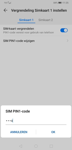Voer uw Oude SIM PIN-code in en selecteer OK