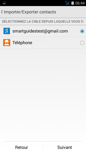 Sélectionnez votre compte Google puis Suivant