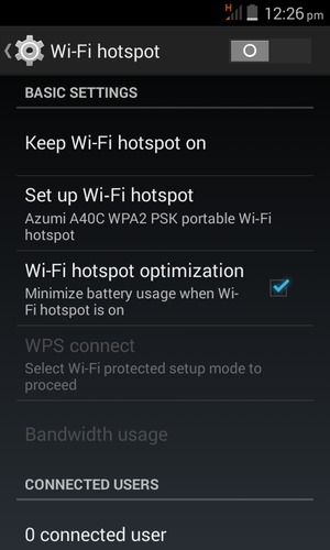 Select Set up Wi-Fi hotspot