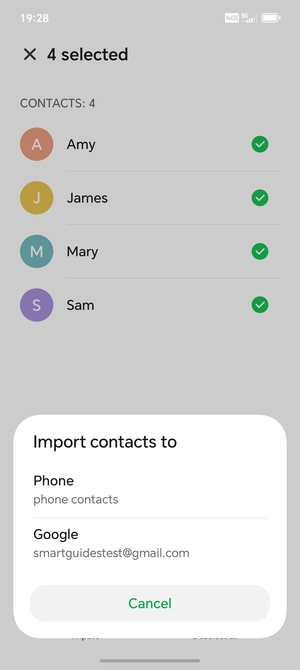Select your Google account