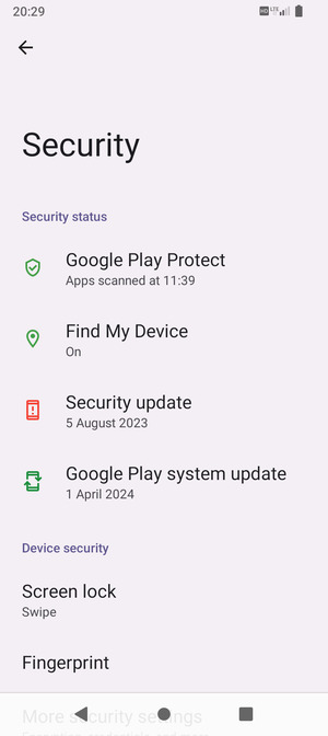 Select Screen lock