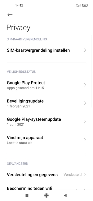 Selecteer Google Play-systeemupdate
