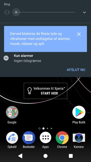Tryk én gang mere for lydløs tilstand