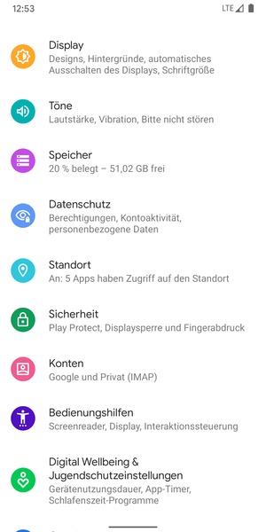 Scrollen Sie und wählen Sie Standort