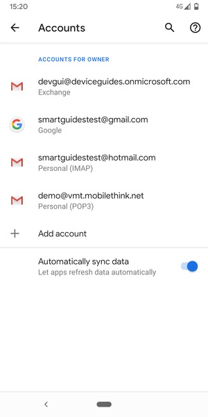 Select your Google account