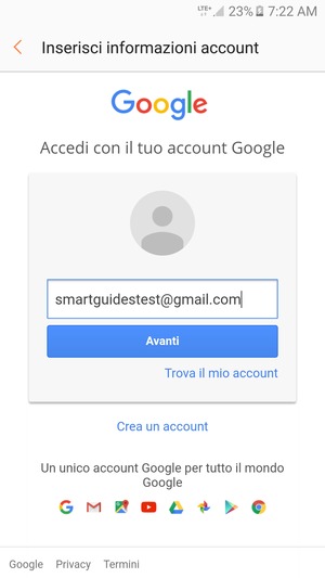 Seleziona Avanti