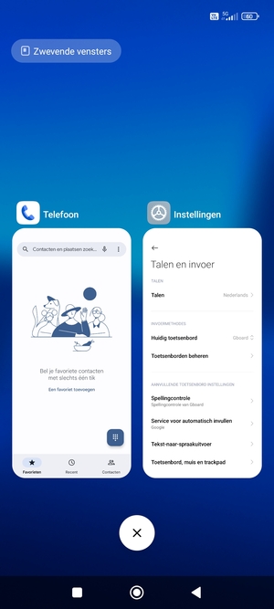 Selecteer het Verwijderen-pictogram om alle actieve apps te sluiten