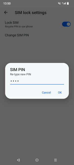 Confirm your new SIM PIN and select OK