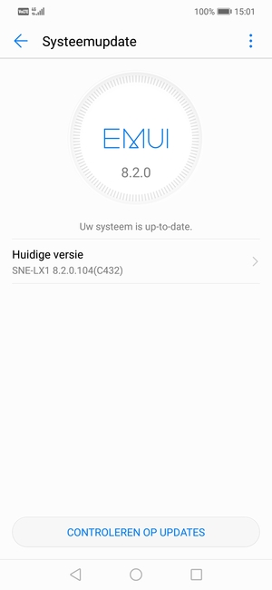 Als uw telefoon up-to-date is, zult u het volgende scherm zien