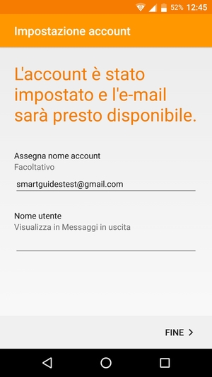 Scegli un nome per il tuo account e inserisci il tuo nome. Seleziona FINE