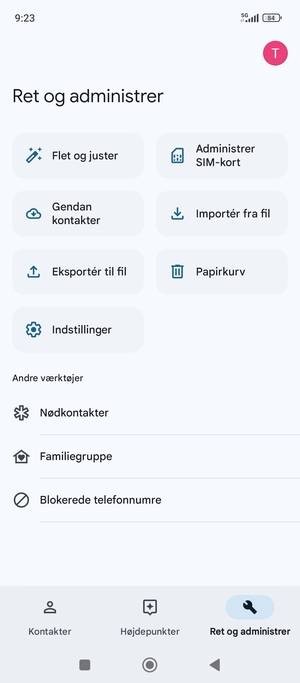 Vælg Administrer SIM-kort