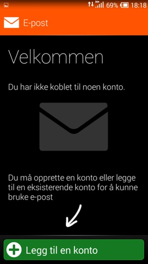 Velg Legg til en konto