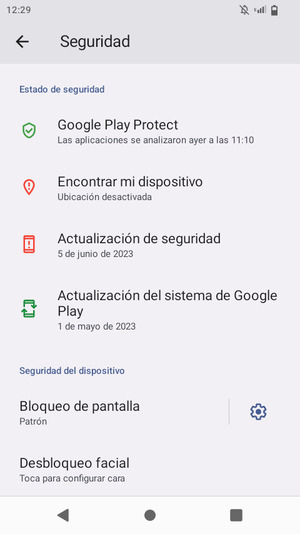 El teléfono ha sido asegurado con un bloqueo de pantalla