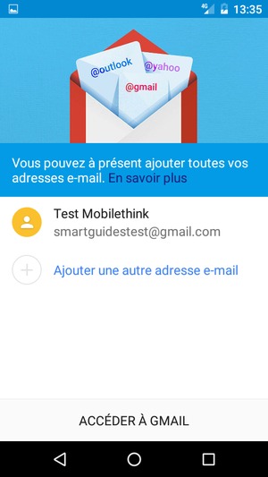 Sélectionnez ACCÉDER À GMAIL
