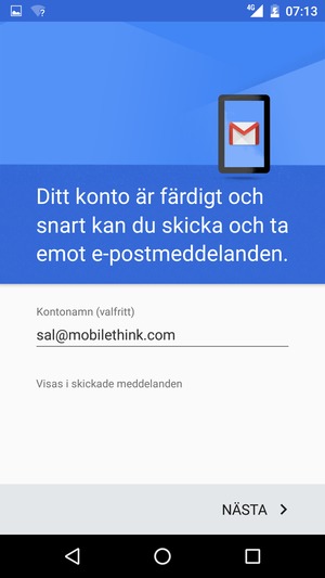 Ge ditt konto ett namn och välj NÄSTA