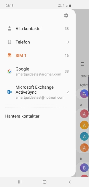 Välj Hantera kontakter