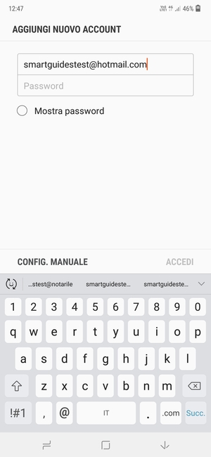 Inserisci il tuo indirizzo Hotmail e seleziona Succ.