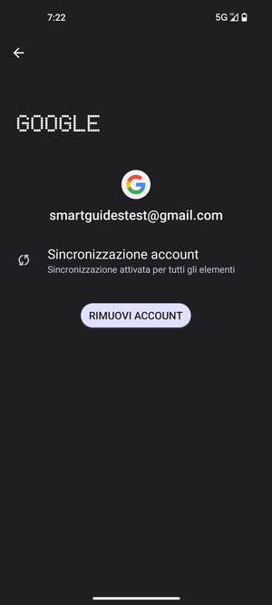 Seleziona Sincronizzazione account