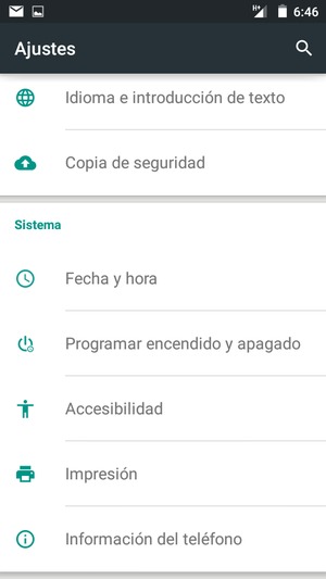 Desplácese y seleccione Información del teléfono