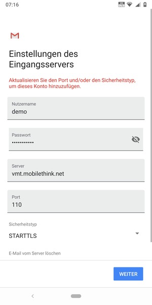 Wählen Sie Sicherheitstyp