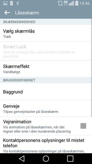 Vælg Vælg skærmlås