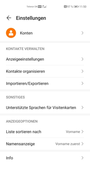 Wählen Sie Importieren/Exportieren