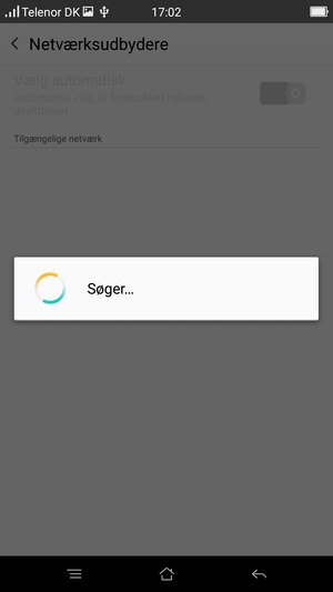 Afvent at søgningen er afsluttet
