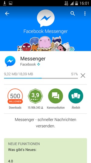 Warten Sie, bis das Herunterladen beendet ist