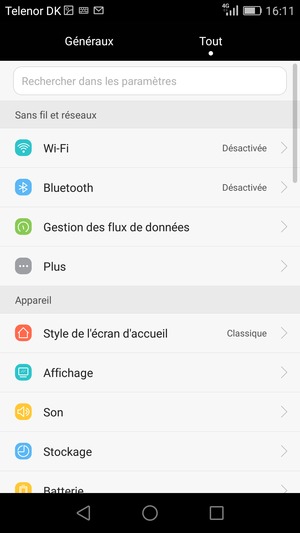 Sélectionnez Tout puis Plus