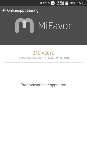 Hvis telefonen din er oppdatert, vil du se følgende skjermbilde