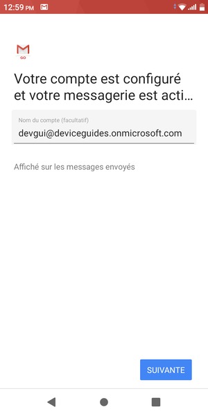 Donnez un nom à votre compte et sélectionnez SUIVANTE