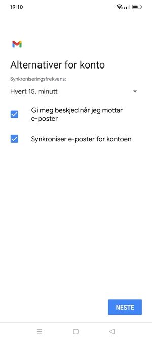 Velg NESTE