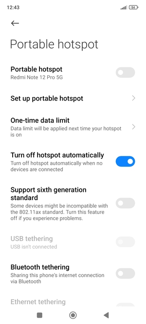 Select Set up portable hotspot