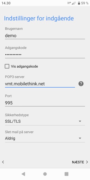 Vælg Sikkerhedstype