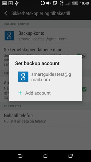 Velg kontoen din