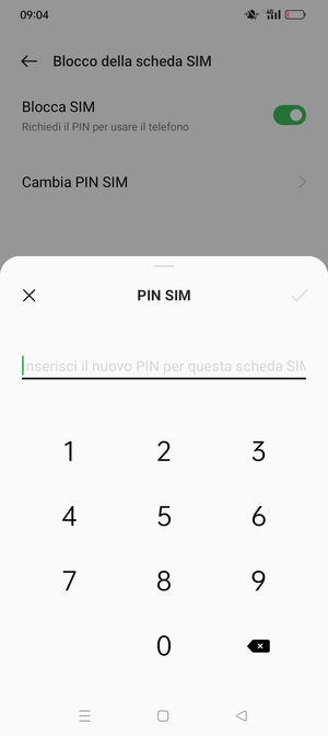 Inserisci Nuovo PIN per questa scheda SIM e seleziona OK