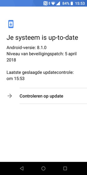 Als uw telefoon up-to-date is, zult u het volgende scherm zien