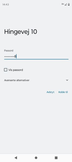 Skriv inn Wi-Fi-passord og velg Koble til
