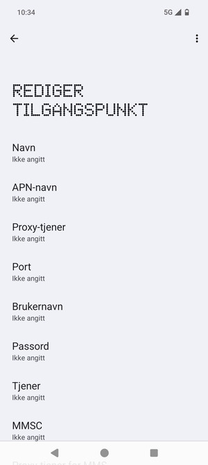 Skriv inn internett-informasjon