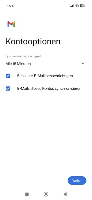 Wählen Sie Weiter